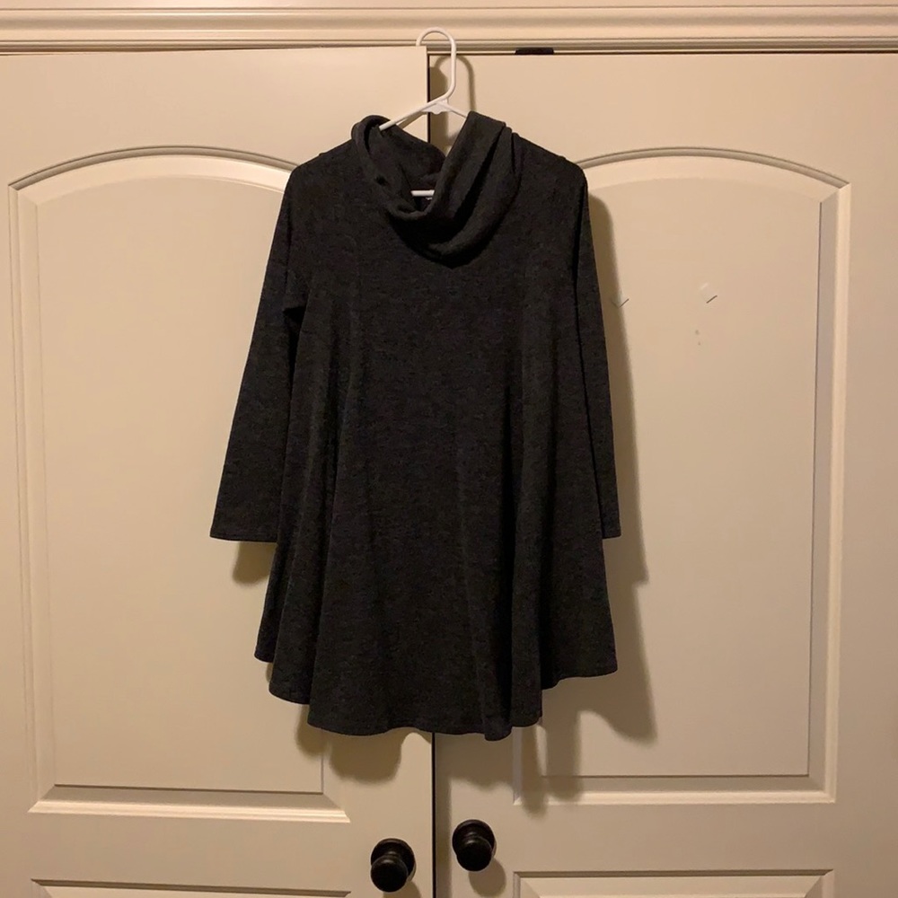 Dark gray sweater dress with cowl neck size medium